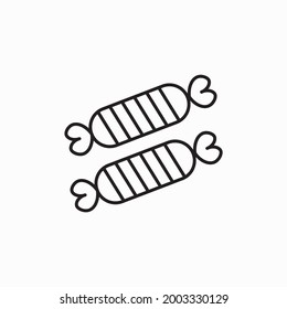 Candy vector icon in thin line style. Sweet Candy Outline Flat Icon on White