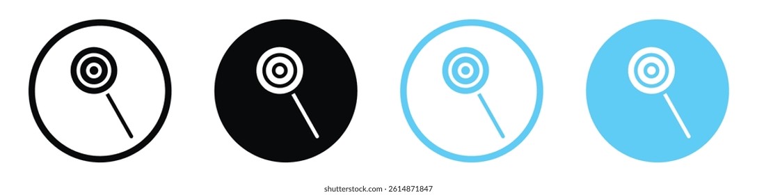 Candy vector icons in black and blue colors