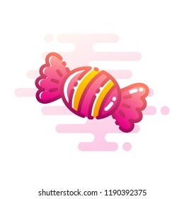 A candy vector illustration in line color design