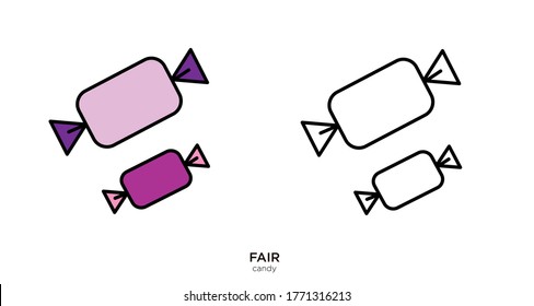 Candy vector illustration lineal color and filled design