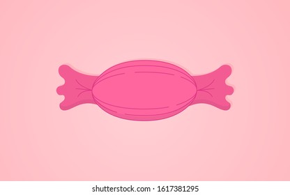 Candy vector illustration on a pink background