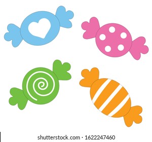 Candy Vector Illustrations Set food