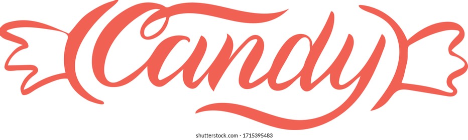 Candy. Vector lettering word for t-shirts, packages, souvenirs