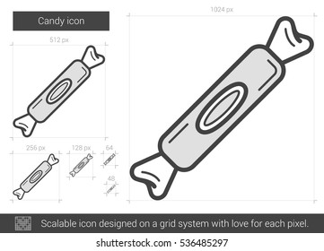 Candy vector line icon isolated on white background. Candy line icon for infographic, website or app. Scalable icon designed on a grid system.
