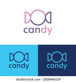 Candy vector logo template. Candy shop icon. Sweet logo. Candy vector. Candy bar logo.
