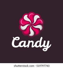 Candy vector logo template. Candy shop icon. Sweet logo. Candy vector. Candy bar logo. Lollipop icon. Sweets icon.