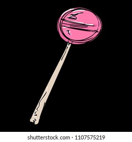 Candy. Vector of lollipop. Hand drawn candy, lollipop.