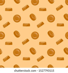 Candy vector seamless pattern. Candy toffee on white background vector image.