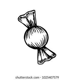 candy vector sketch isolated. on a white background