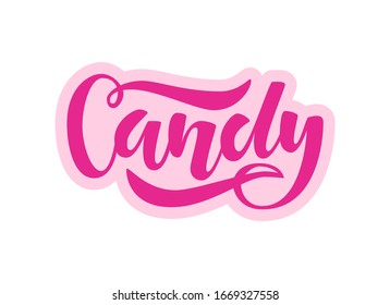 Candy vector text, hand drawn lettering