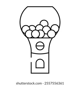 candy vending machine line icon vector. candy vending machine sign. isolated contour symbol black illustration