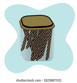 Candy, wafers in a jar Vector illustration in flat cartoon style