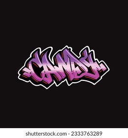 Graffiti-Tags für Bekleidungsmarken mit Süßwortschrift