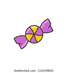Candy wrap colored line icon.