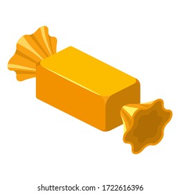 Candy wrapped isometric sweet food. Vector isolated on white background