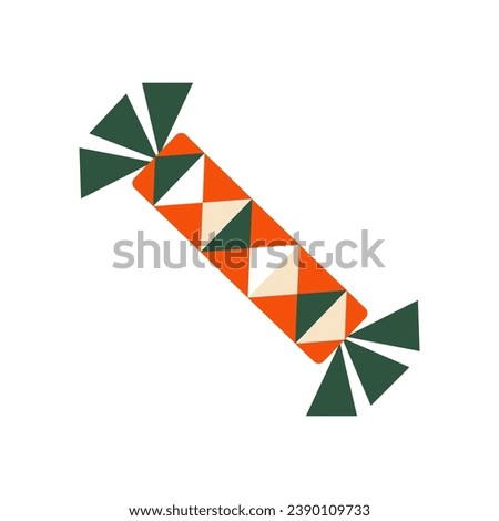 Candy in a wrapper. Christmas candy. Sweets. Chocolate bar of candy bar set isolated on white background. Sweets snacks bars packages templates. Dessert food vector illustration