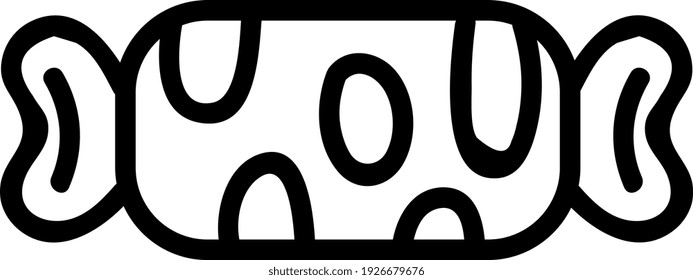 Candy in a wrapper with circles, illustration, vector on white background.