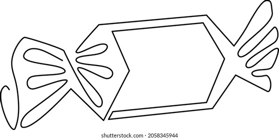 Candy in a wrapper. Continuous line drawing. Vector illustration