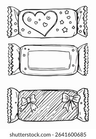 candy wrapper elegant line art modern design illustration.eps