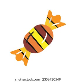 candy in wrapper in Halloween style.Trick or Treat, Halloween holiday. Cartoon vector illustration