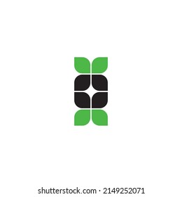
Candy wrapper letter O box and leaf symbol simple logo vector