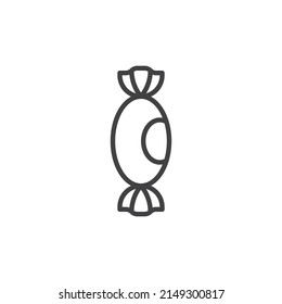 Candy wrapper line icon. linear style sign for mobile concept and web design. Caramel candy outline vector icon. Symbol, logo illustration. Vector graphics