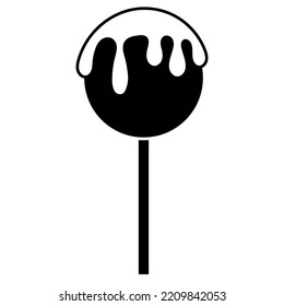 Candy in a wrapper lollipop icon silhouette black flat style isolated vector