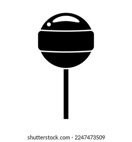 Candy in a wrapper lollipop icon silhouette black flat style isolated vector