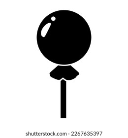 Candy in a wrapper lollipop icon silhouette black flat style isolated vector
