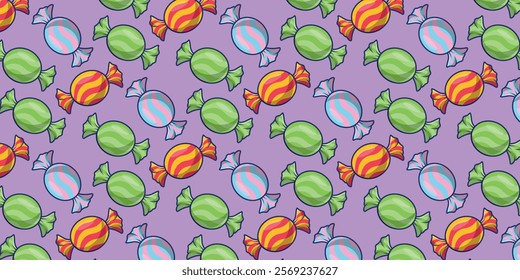 Candy wrapper pattern vector. Candy wrapper symbol. Wallpaper. Empty space for text. Copy space.