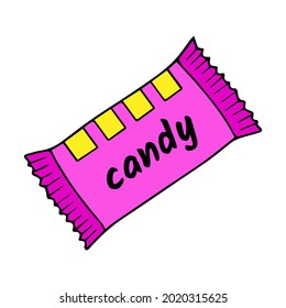 candy wrapper vector illustration,isolated on white background,top view