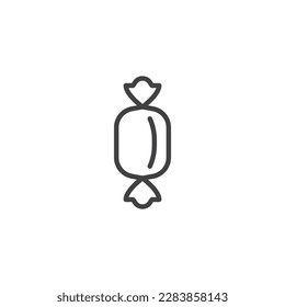 Candy wrapping line icon. linear style sign for mobile concept and web design. Candy outline vector icon. Symbol, logo illustration. Vector graphics
