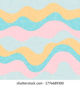 Candy wrapping wavy seamless pattern. Nautical waves flowing doodle vector. Cute wavy stripes childish fabric print. Abstract leaner ribbons candy pattern. Geometric rings texture design.