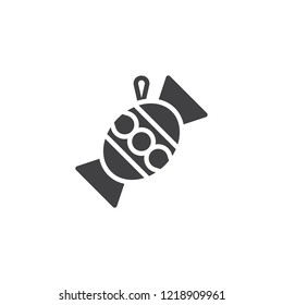 Candy Xmas tree toy vector icon. filled flat sign for mobile concept and web design. Christmas Bauble simple solid icon. Symbol, logo illustration. Pixel perfect vector graphics