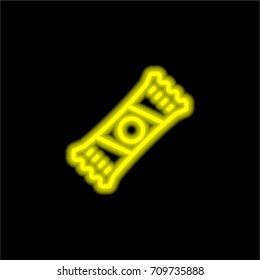 Candy yellow glowing neon ui ux icon. Glowing sign logo vector