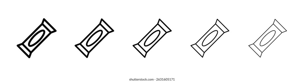 Candy-bar icon in black. Vector illustration for graphic design