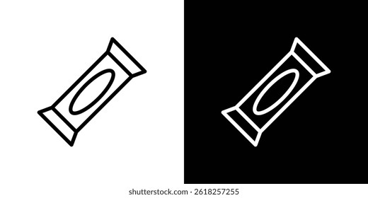 Candy-bar icon shape graphic simple plain clipart symbol. thin line outline art