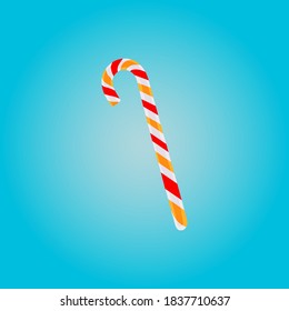 candy-cane on colored background, work in full isolated.