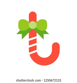 Candycane vector, Christmas related flat design icon