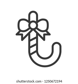 Candycane vector, Christmas related line design icon