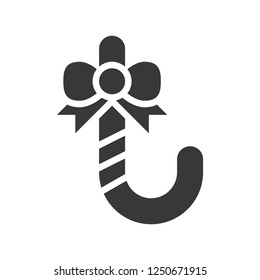 Candycane vector, Christmas related solid design icon