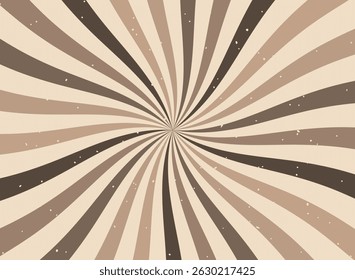 Fondo de rayos de sol de color caramelo con vigas de crema de chocolate abstracto. Líneas vibrantes perfectas para Plantillas, Anuncios, carteles y volantes. Diseño en un estilo divertido y de dibujos animados.
