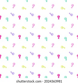 Candy-colored transparent satellite dish pattern on a white background.Vector illustration flat design in seamless style For use as a fabric pattern, gift wrapping paper , kids card or wallpapers.