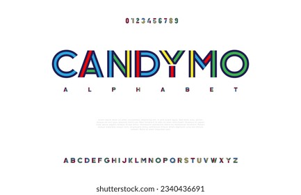 Candymo creative modern urban alphabet font. Digital abstract moslem, futuristic, fashion, sport, minimal technology typography. Simple numeric vector illustration