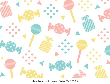 Pop de caramelo y patrones coloridos