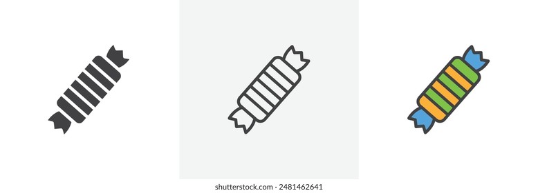 Candy-sweet icon symbol collection on white background.