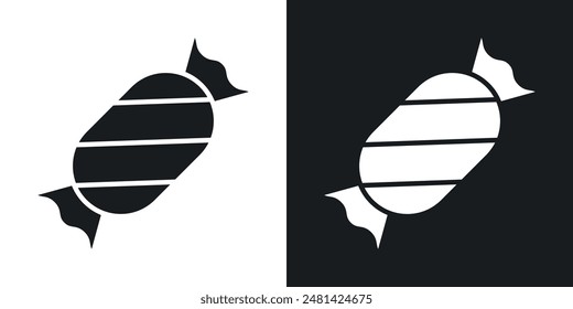 Candy-sweet vector icon set in black color.