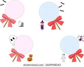 Um cartão de mensagem com tema de doces perfeito para o Halloween