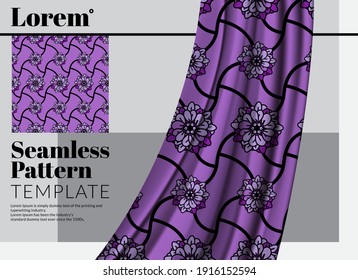 candytuft flower vintage seamless pattern with fabric template in vector