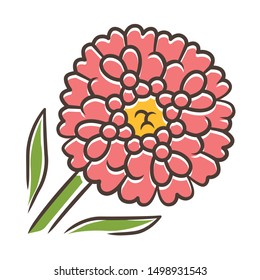 Candytuft red color icon. Aster garden flower. Iberis evergreen perennial plant. Blooming wildflower. Spring blossom. Isolated vector illustration